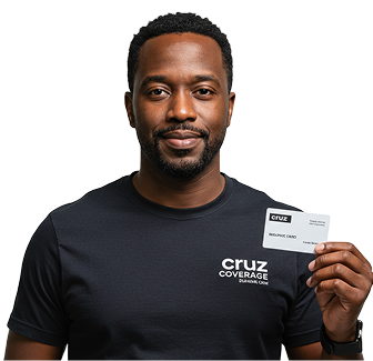 a guy holding a cruz card with a smile